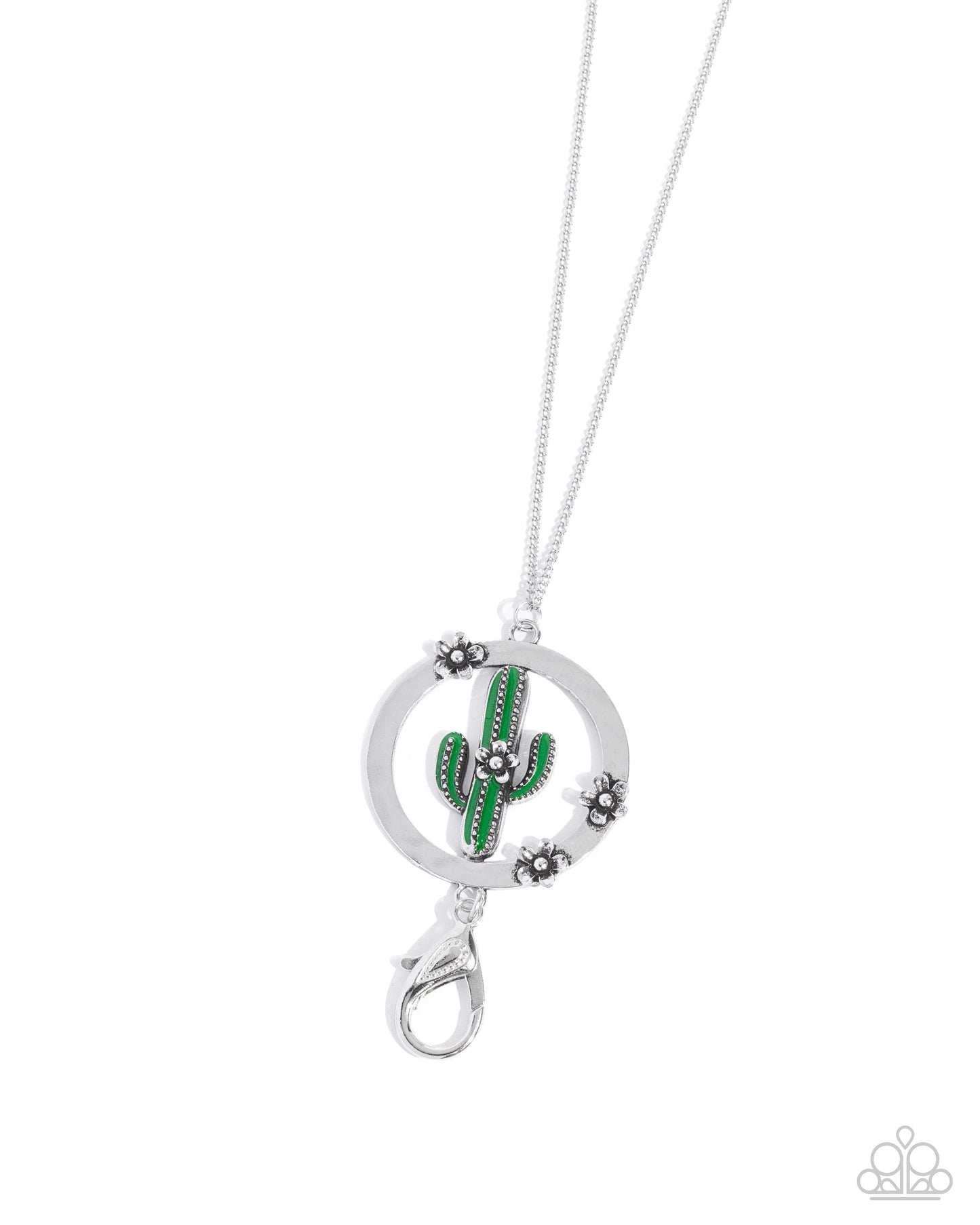 Poetic Patio - Green Cactus Lanyard Necklace - Paparazzi Accessories