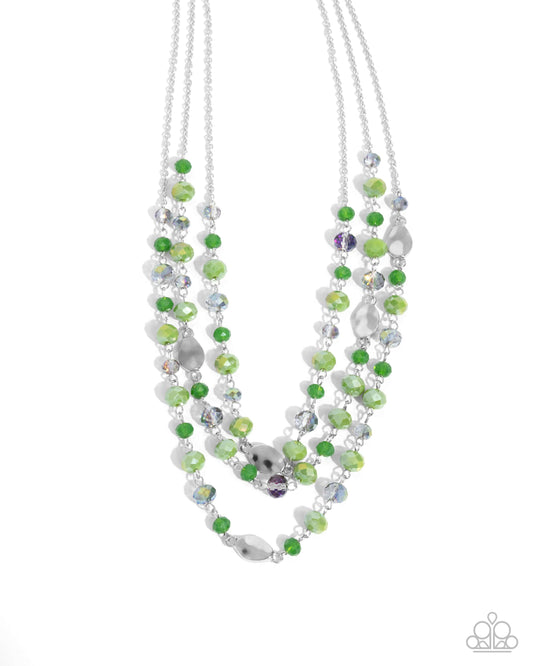 Radiantly Rich - Green Beaded Necklace - Paparazzi Accessories