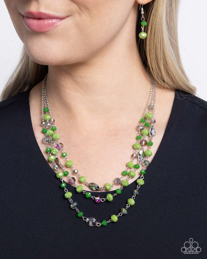 Radiantly Rich - Green Beaded Necklace - Paparazzi Accessories