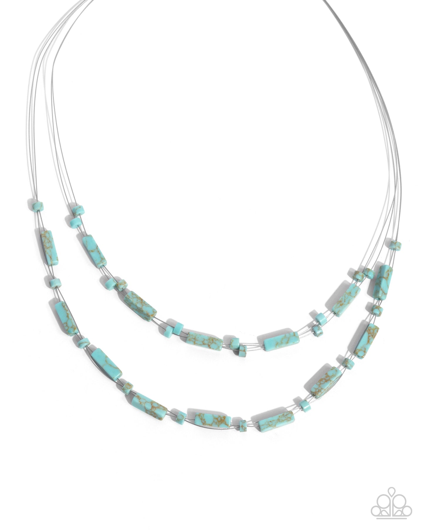 Earthy Extrovert - Blue Crackle Stone Necklace - Paparazzi Accessories