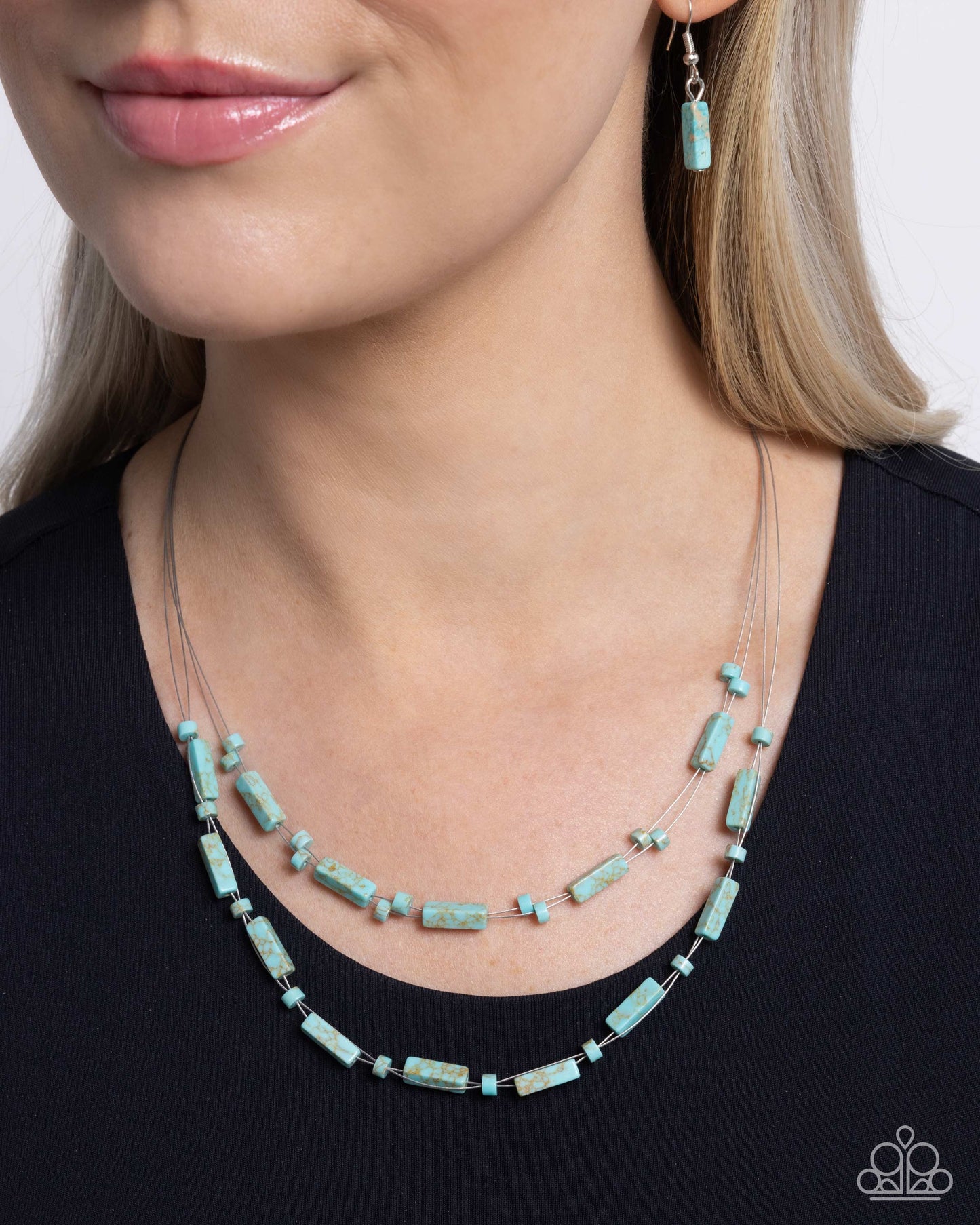 Earthy Extrovert - Blue Crackle Stone Necklace - Paparazzi Accessories