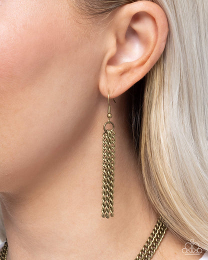 Layered Longhorn - Brass Skull Necklace - Paparazzi Accessories - Paparazzi Accessories