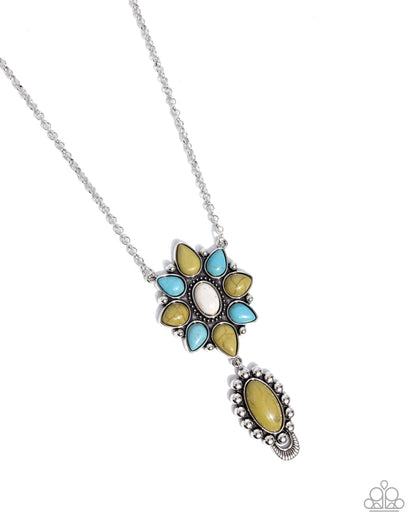 Force of Habit - Multi Stone "Flower" Necklace - Paparazzi Accessories
