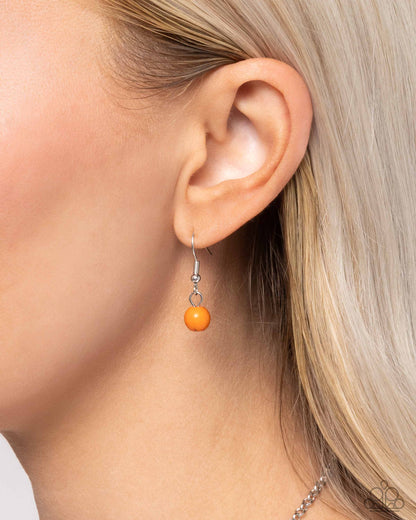 Force of Habit - Orange Stone "Flower" Necklace - Paparazzi Accessories