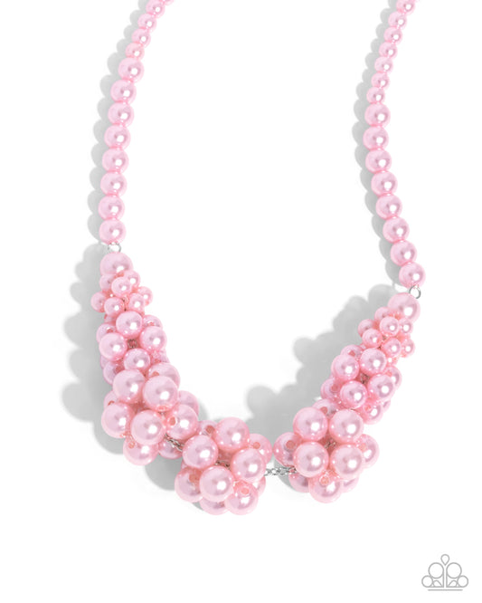 Austen Adornment - Pink Pearl Necklace - Paparazzi Accessories