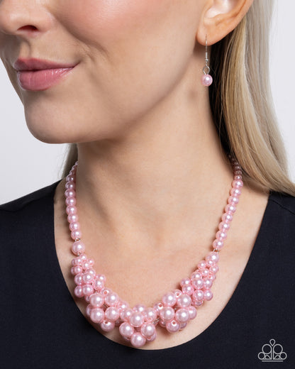 Austen Adornment - Pink Pearl Necklace - Paparazzi Accessories