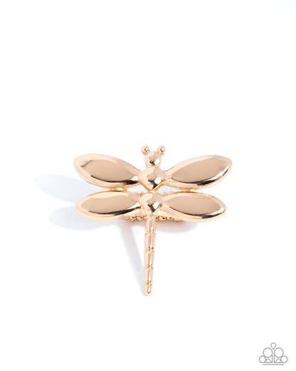 Durable Dragonfly - Gold Ring - Paparazzi Accessories