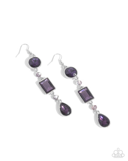 Complete Charisma - Purple Gemstone Silver Fishhook Earrings - Paparazzi Accessories