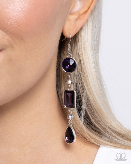 Complete Charisma - Purple Gemstone Silver Fishhook Earrings - Paparazzi Accessories