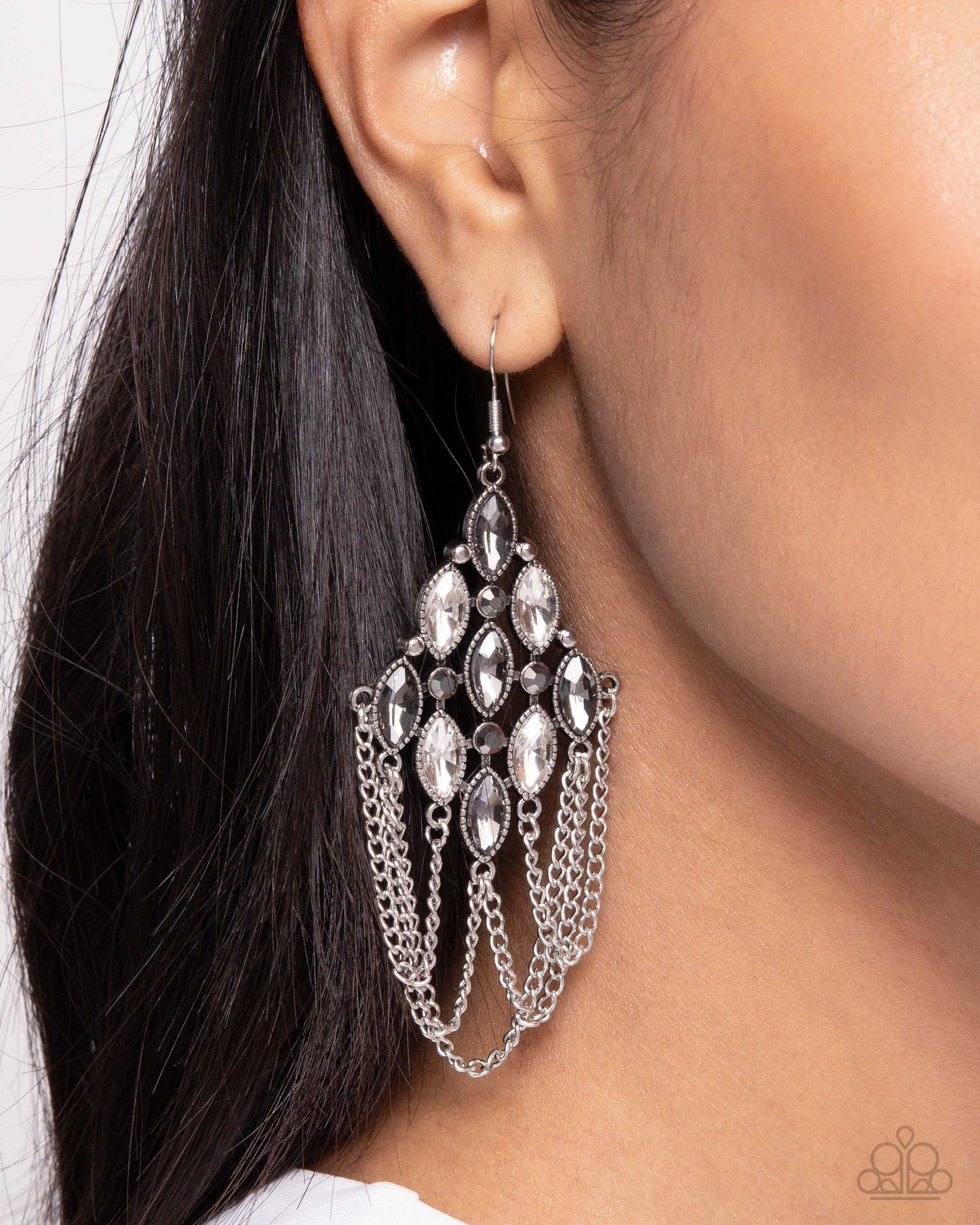 Trenchant Transformation - Silver Fishhook Earrings - Paparazzi Accessories