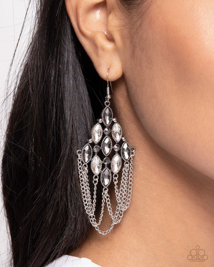 Trenchant Transformation - Silver Fishhook Earrings - Paparazzi Accessories