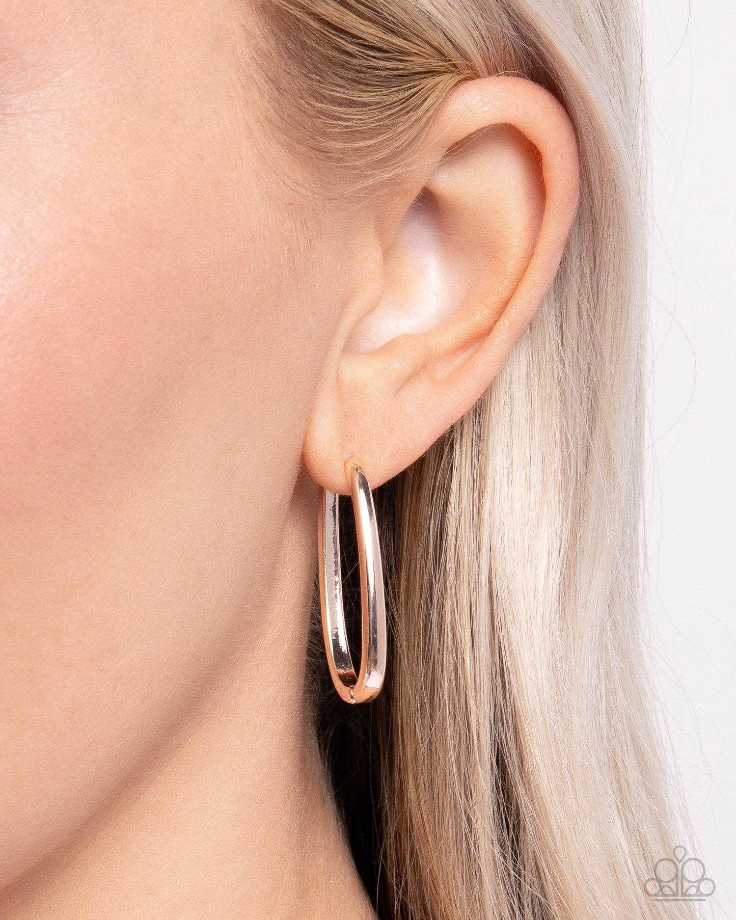 Now or LEISURE - Rose Gold Hinge Hoop Earrings - Paparazzi Accessories