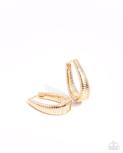 Limitless Leader - Gold Hinge Hoop Earrings - Paparazzi Accessories