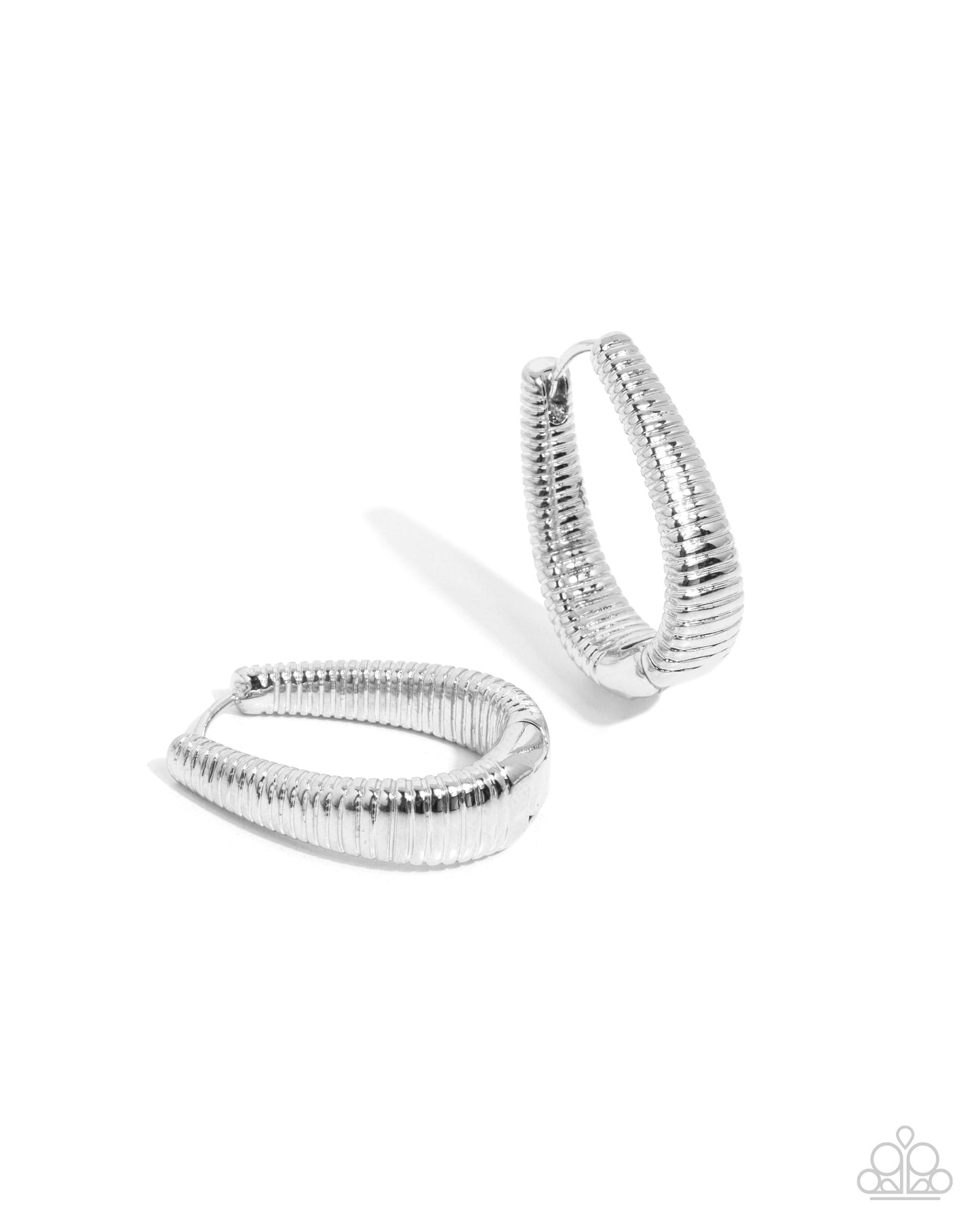 Limitless Leader - Silver Hinge Hoop Earrings - Paparazzi Accessories