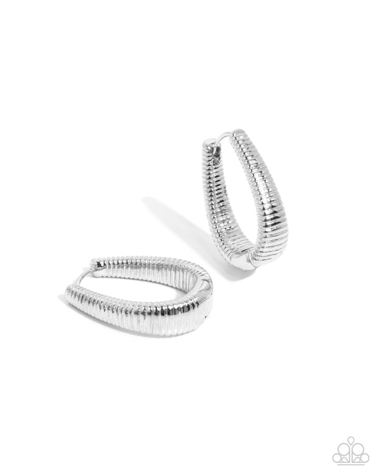 Limitless Leader - Silver Hinge Hoop Earrings - Paparazzi Accessories