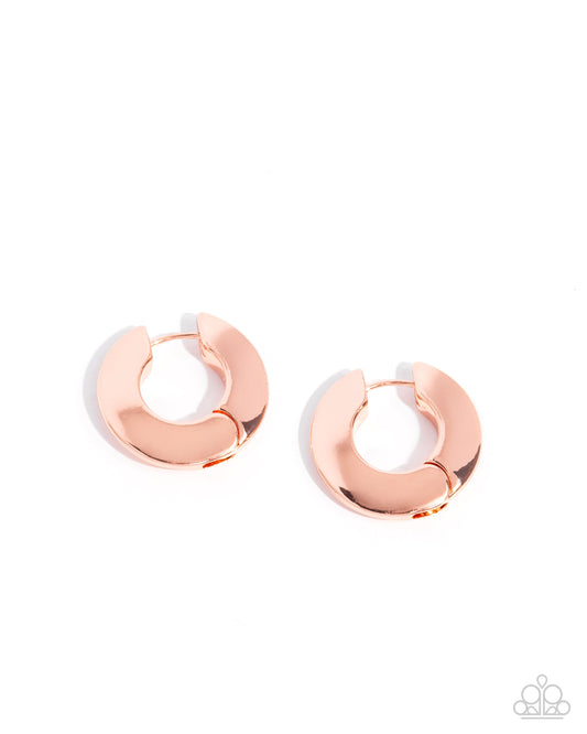 Intelligence Operation - Copper Hinge Hoop Earrings - Paparazzi Accessories