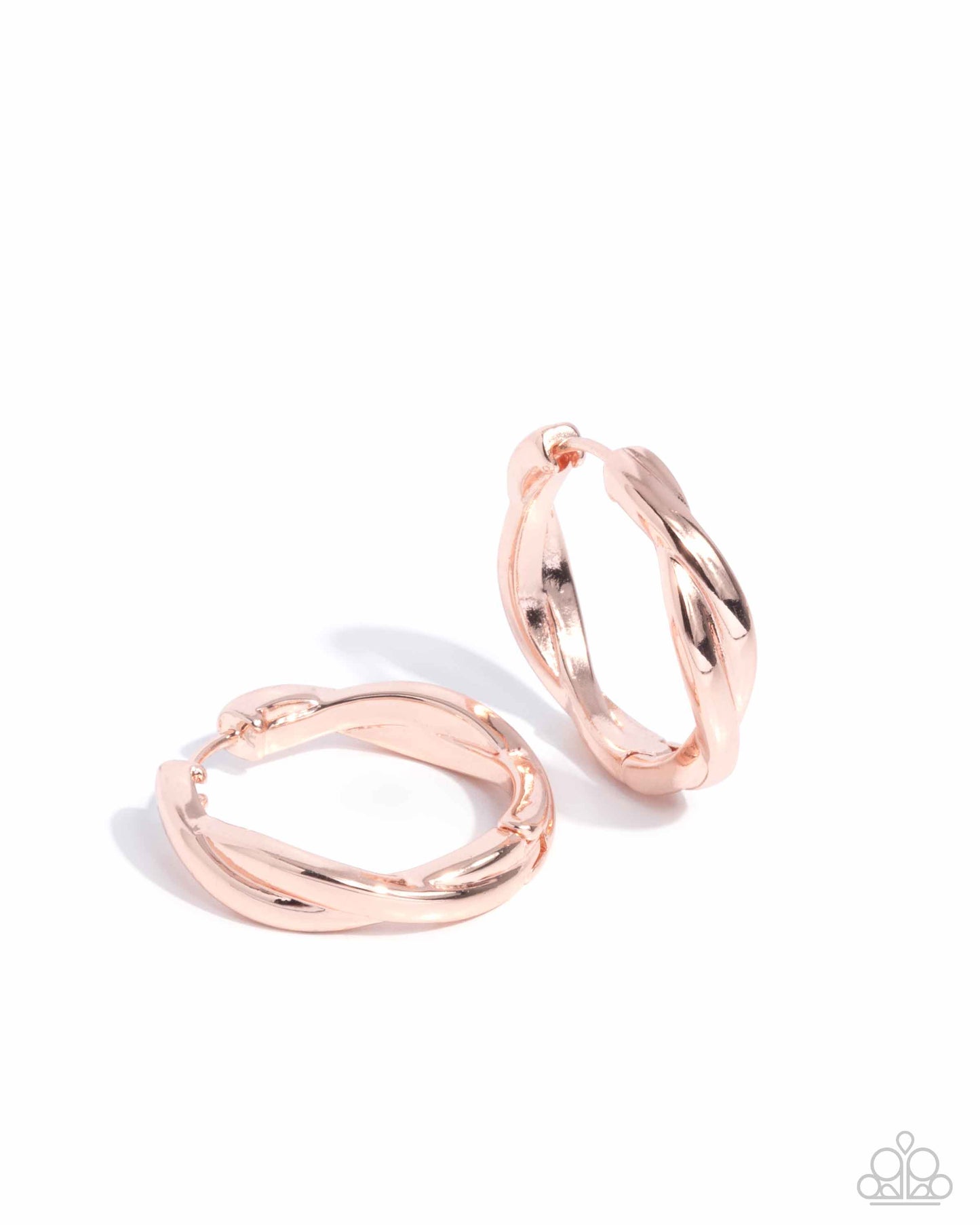 Genuine Glitz - Rose Gold Hinge Hoop Earrings - Paparazzi Accessories