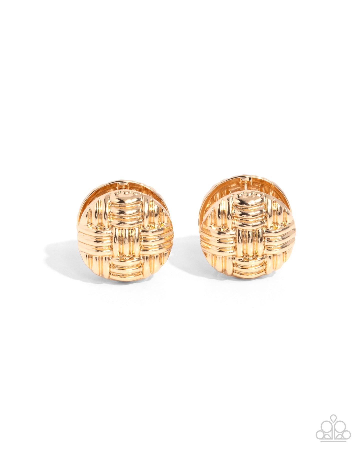 Woven Wisdom - Gold Hinge Earrings - Paparazzi Accessories