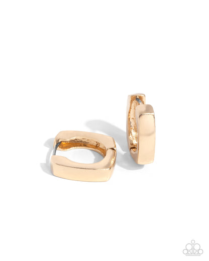 Fortnight Fashion - Gold Hinge Hoop Earrings - Paparazzi Accessories