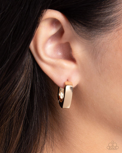 Fortnight Fashion - Gold Hinge Hoop Earrings - Paparazzi Accessories
