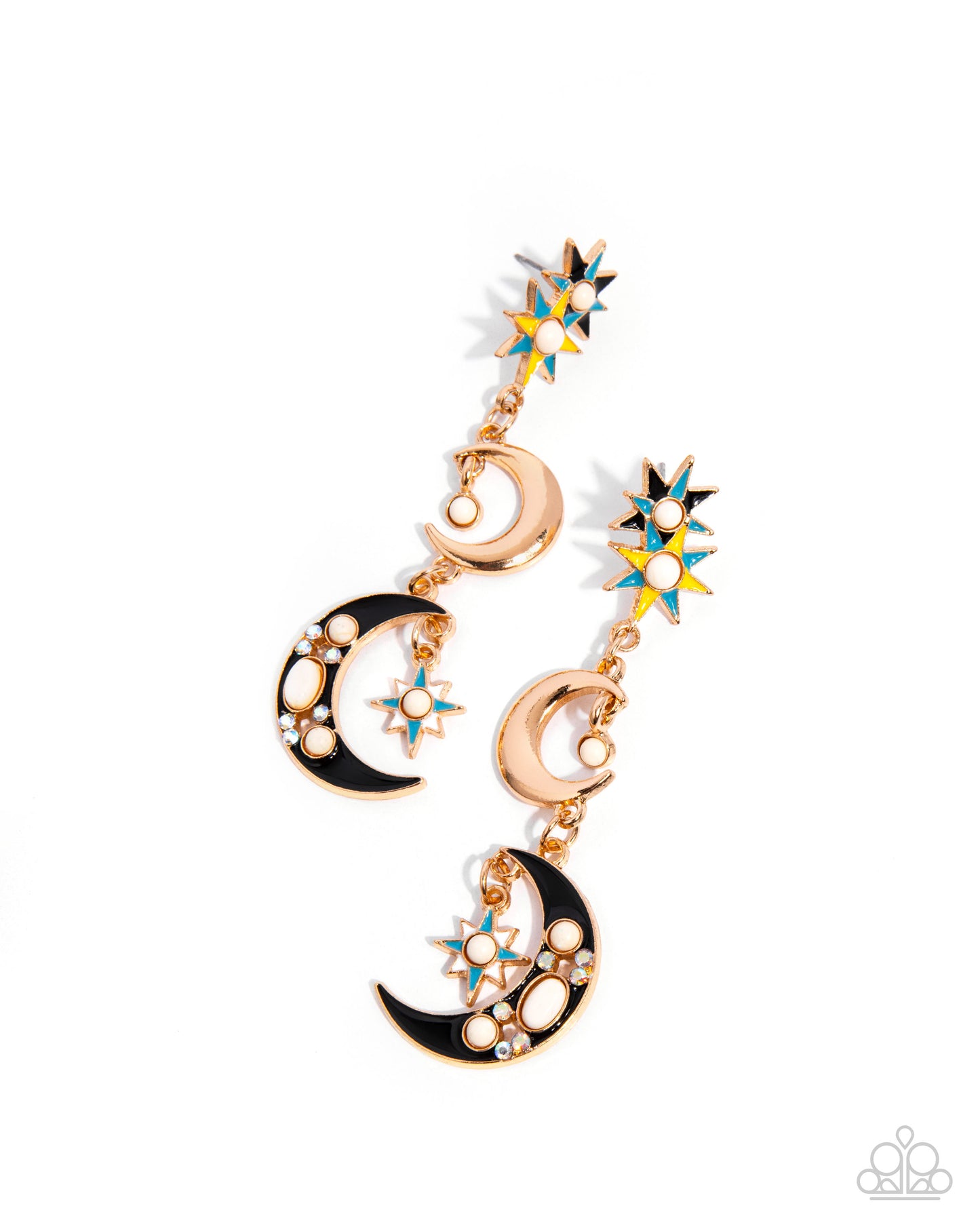 Stellar Serendipity - Gold Star & Moon Post Earrings - Paparazzi Accessories