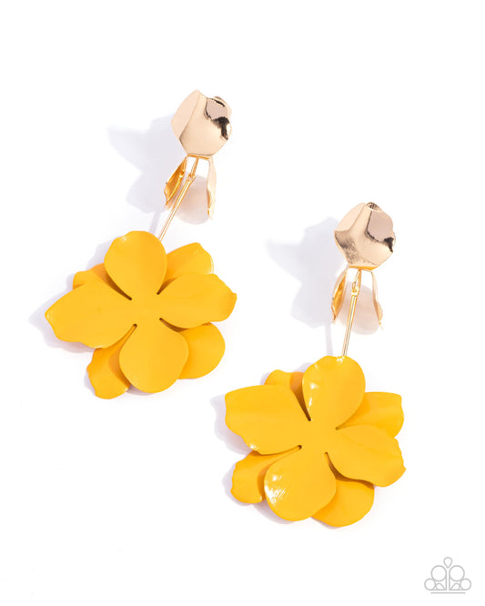 Malibu Moderato - Gold Post Earrings - Paparazzi Accessories