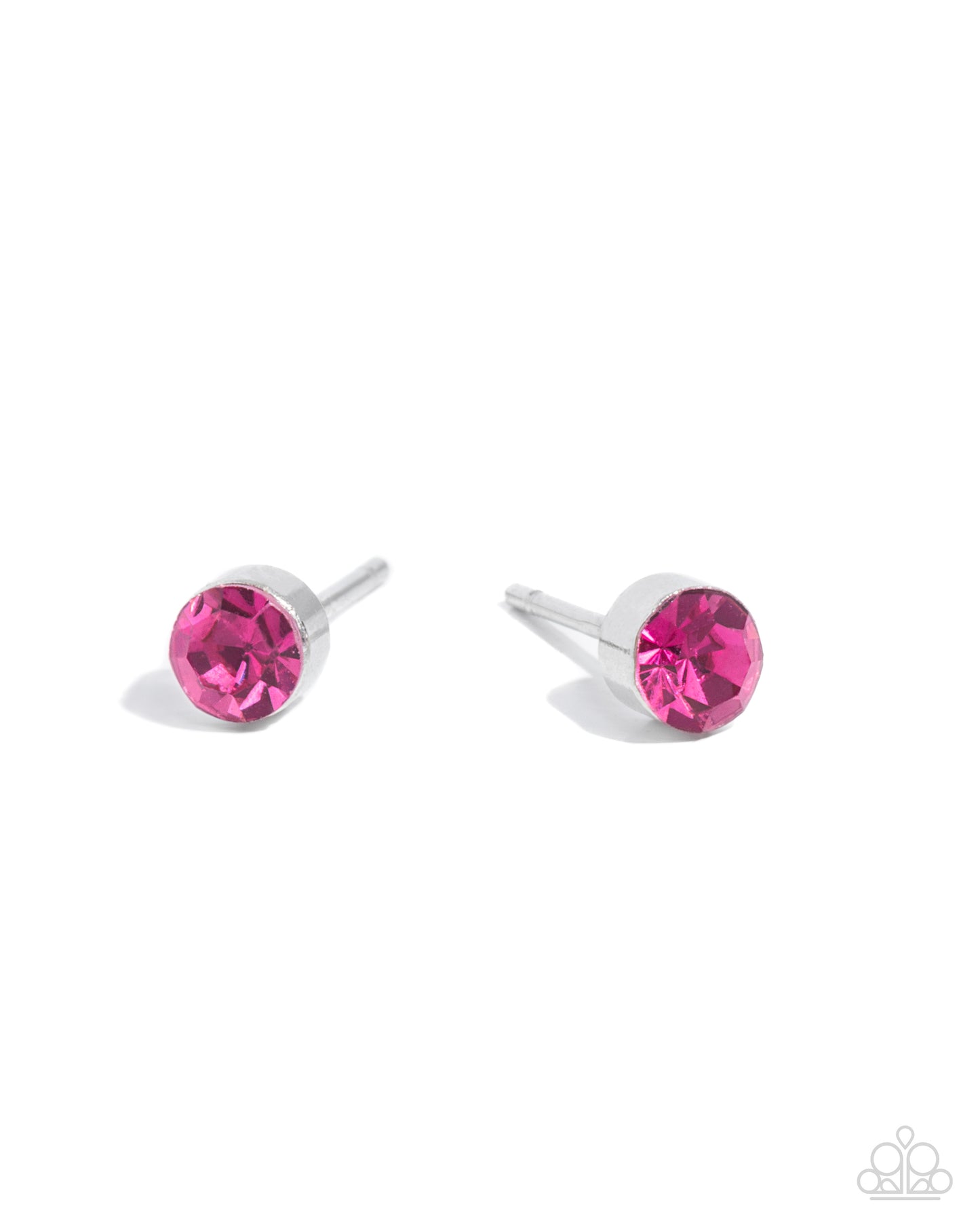 Logical Light - Pink Rhinestone Post Earrings - Paparazzi Accessories