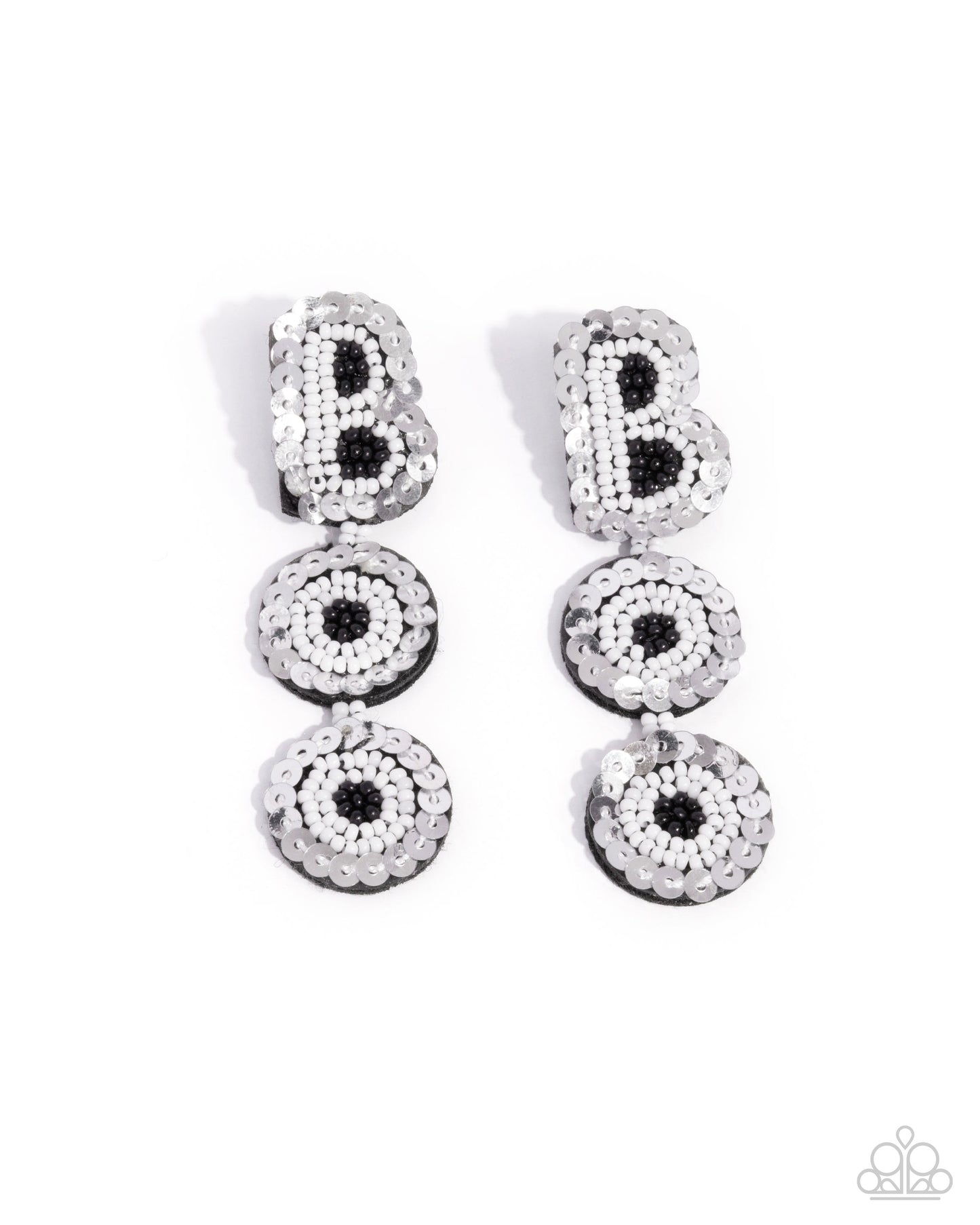 Halloween Bash - White Seed Bead "BOO" Post Earrings - Paparazzi Accessories