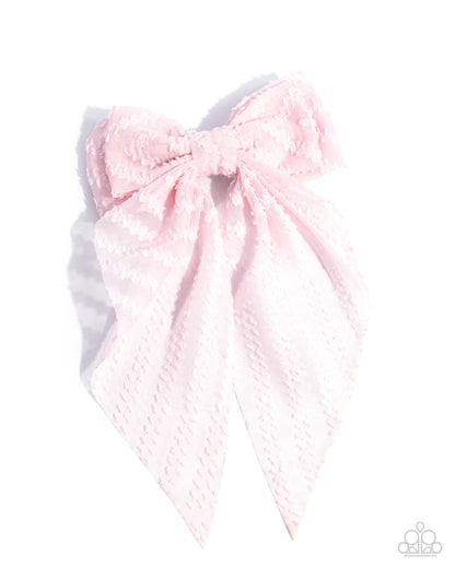 Floral Retreat - Pink Chiffon Hair Bow - Paparazzi Accessories