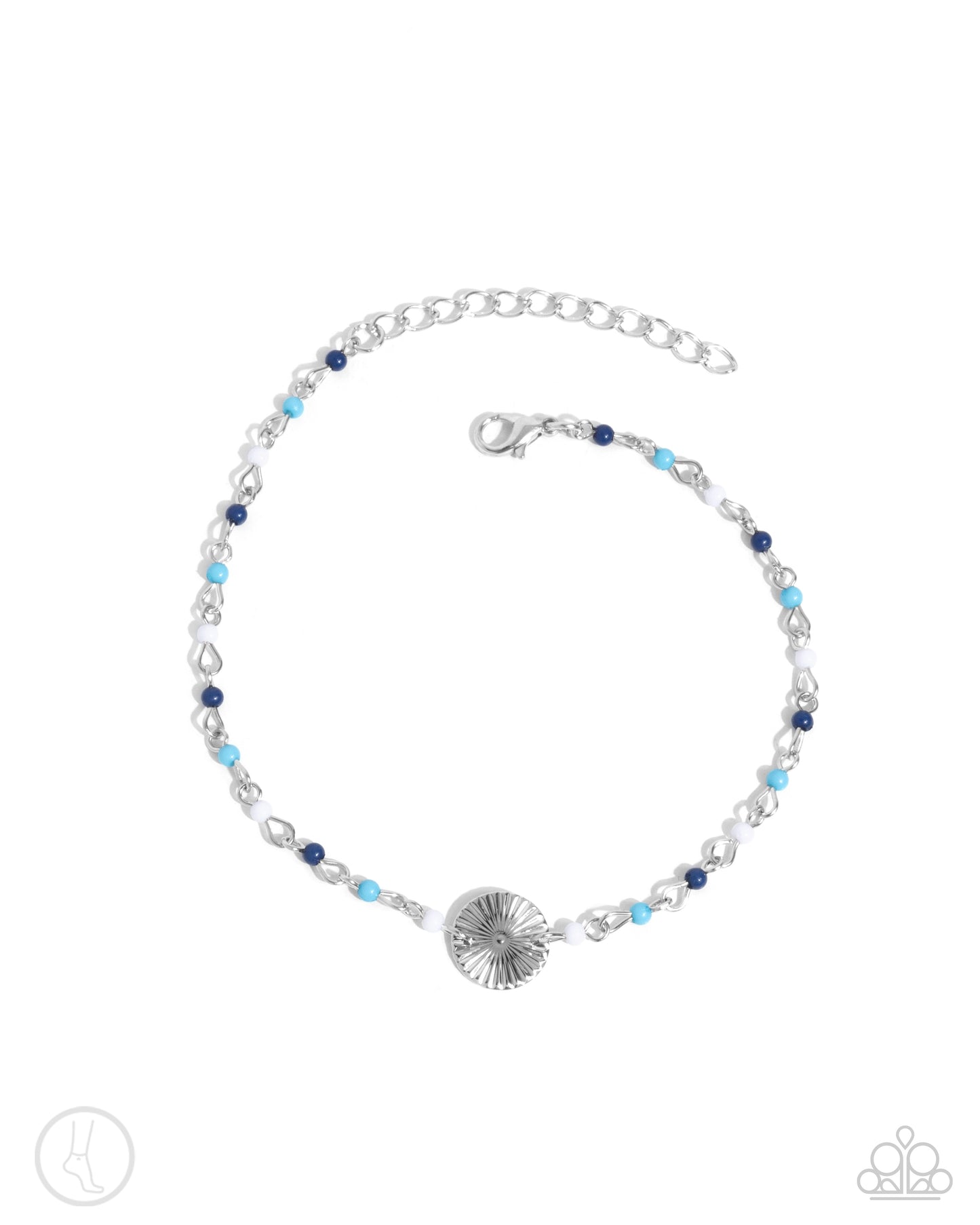 Florida Freestyle - Blue Beaded Clasp Anklet - Paparazzi Accessories