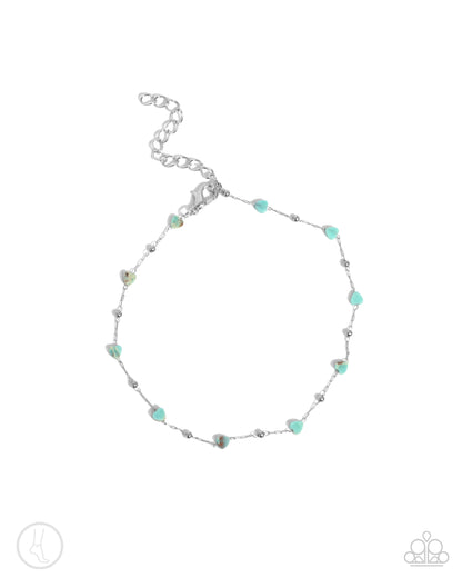 Dont Mention It - Blue Stone Clasp Anklet - Paparazzi Accessories