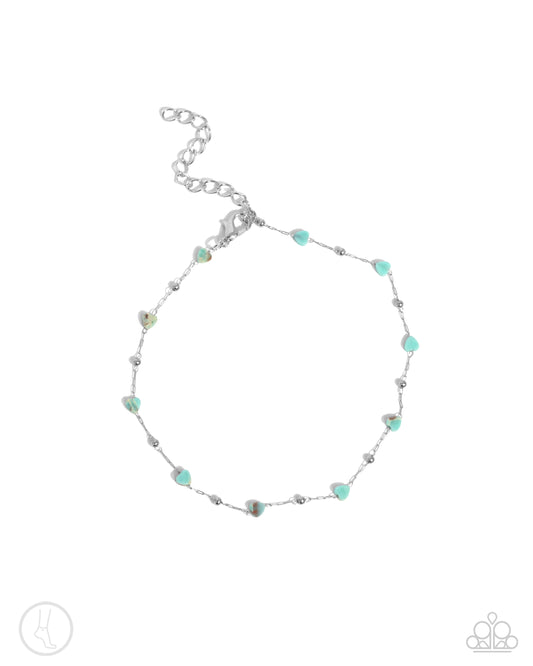 Dont Mention It - Blue Stone Clasp Anklet - Paparazzi Accessories