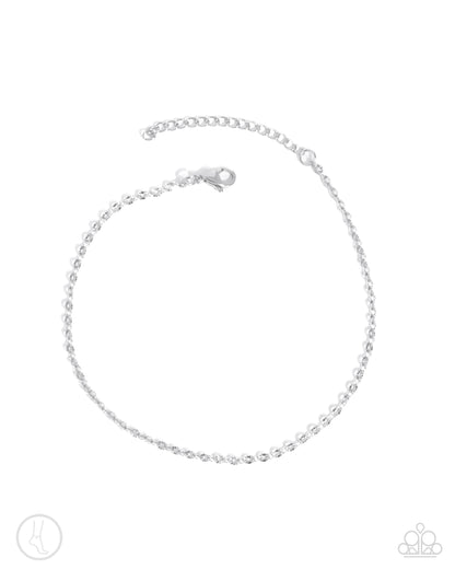 Pampered Pondering - Silver Stainless Steel Clasp Anklet - Paparazzi Accessories