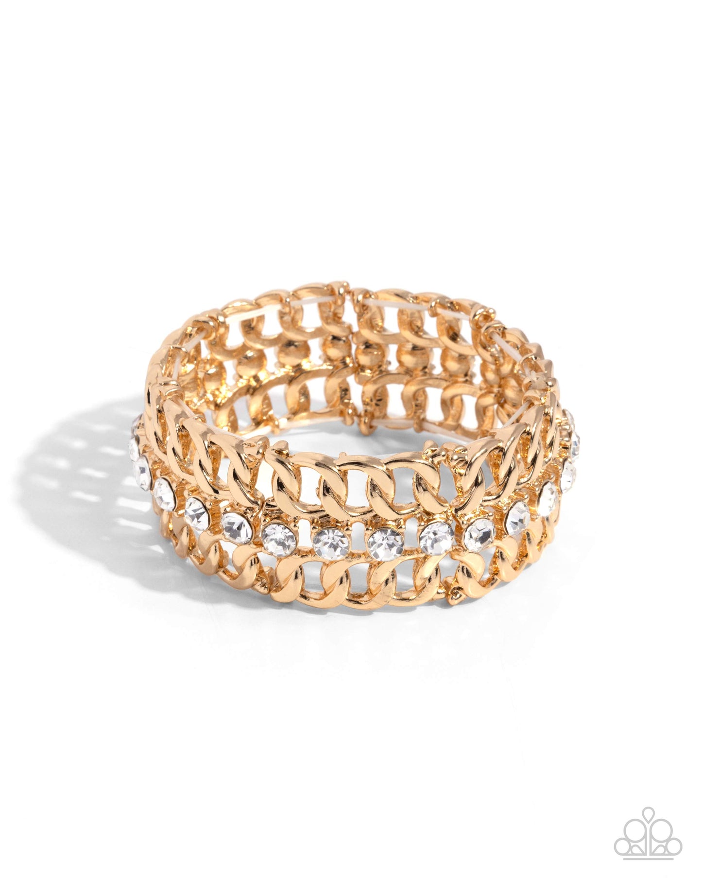 Secure Shimmer - Gold Stretchy Bracelet - Paparazzi Accessories