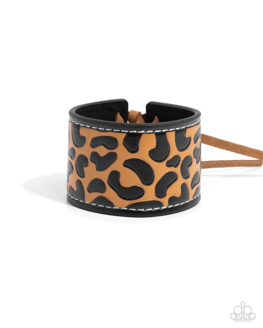 Leopard Leader - Brown Leather Bracelet - Paparazzi Accessories