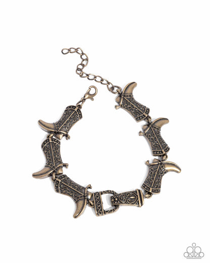 Candid Cowboy - Brass Clasp Bracelet - Paparazzi Accessories