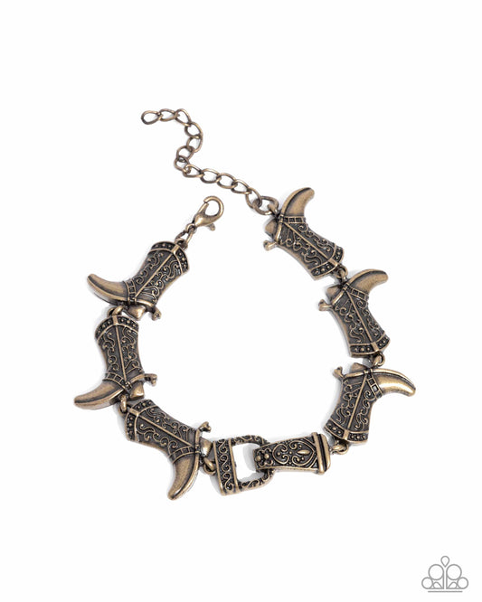 Candid Cowboy - Brass Clasp Bracelet - Paparazzi Accessories