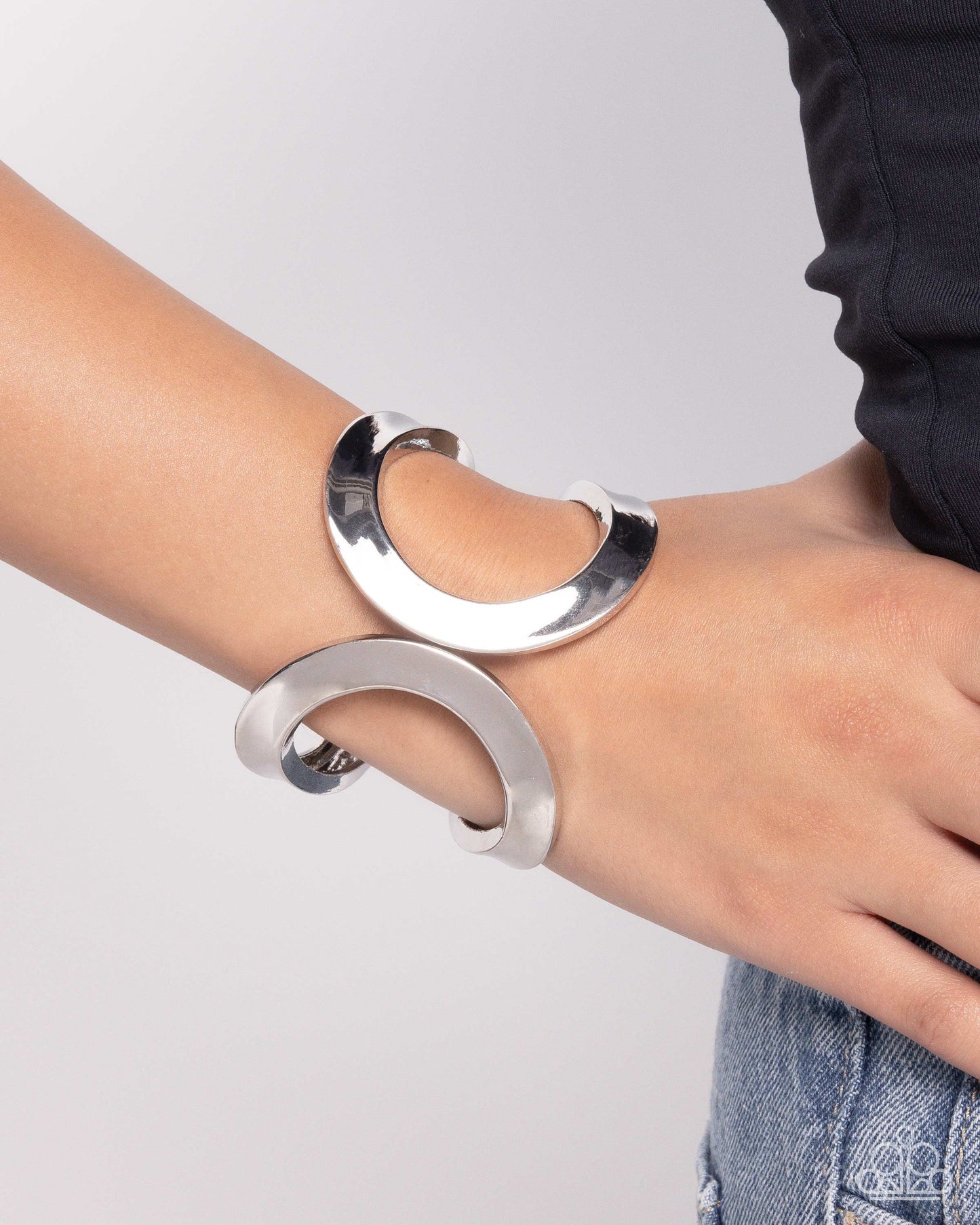 Airy Attraction - Silver Hinge Bracelet - Paparazzi Accessories