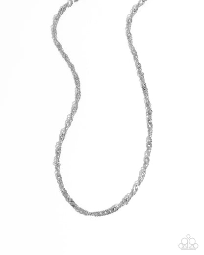 Chain Confrontation - Stainless Steel Silver Chain Urban Necklace - Paparazzi Accessories
