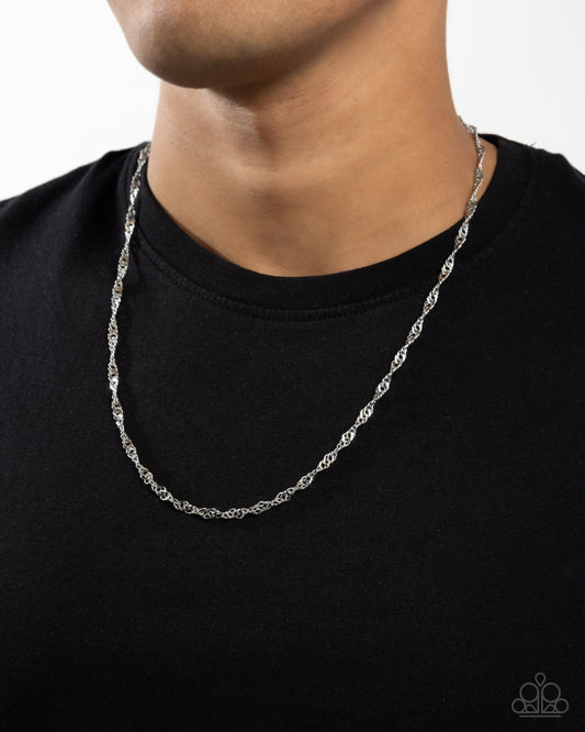 Chain Confrontation - Stainless Steel Silver Chain Urban Necklace - Paparazzi Accessories