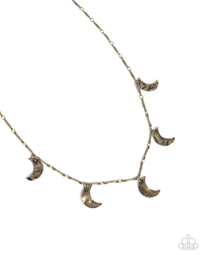 Moon Movement - Brass Necklace - Paparazzi Accessories