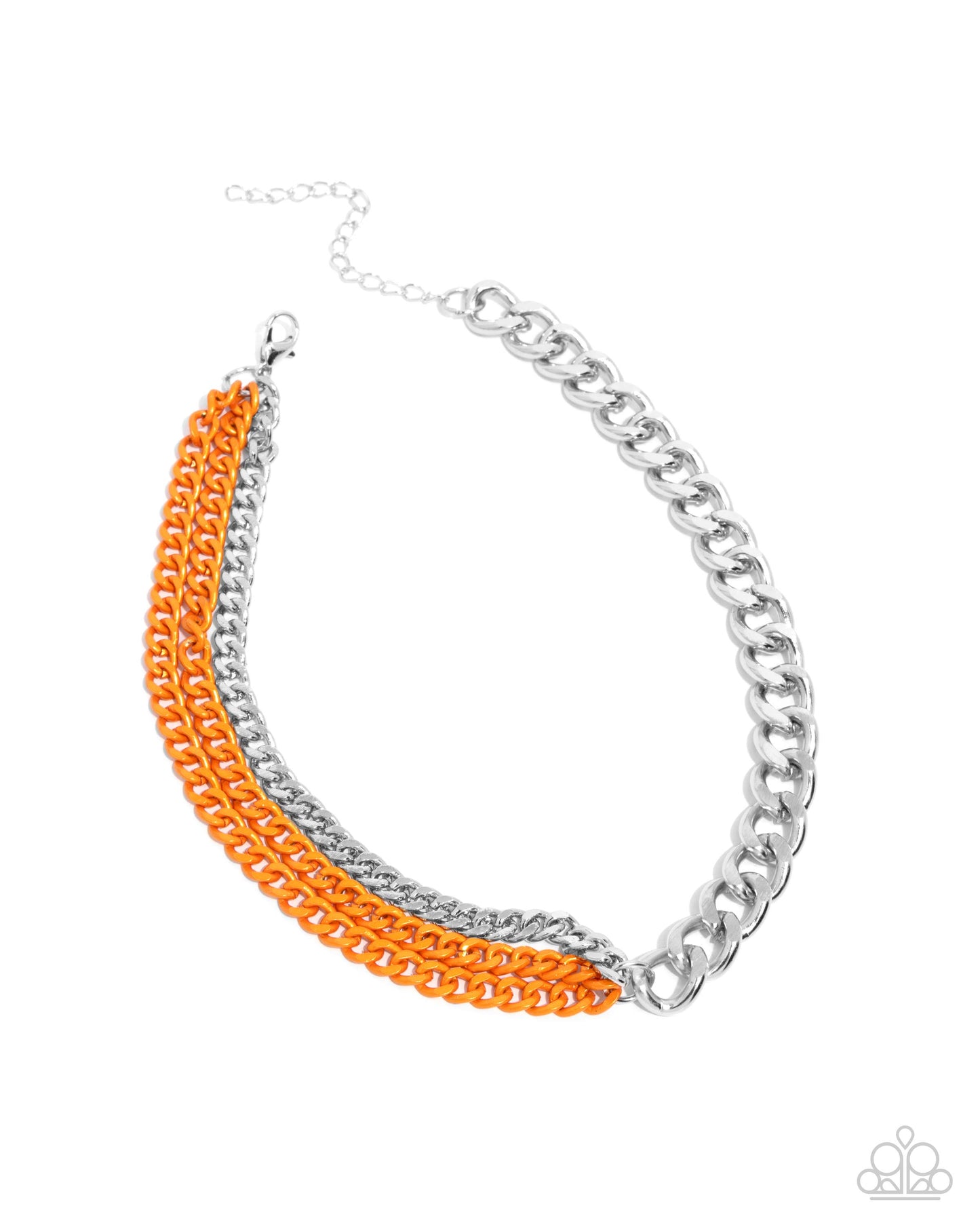 Tinted Tension - Orange Dipped Metal Chain Necklace - Paparazzi Accessories