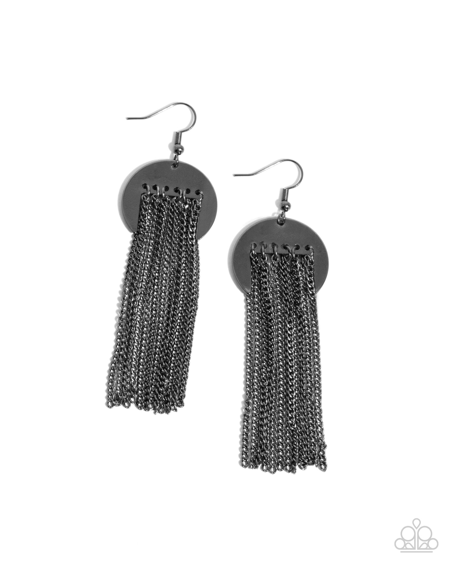 Levitating Leader - Black Gunmetal Fishhook Earrings - Paparazzi Accessories