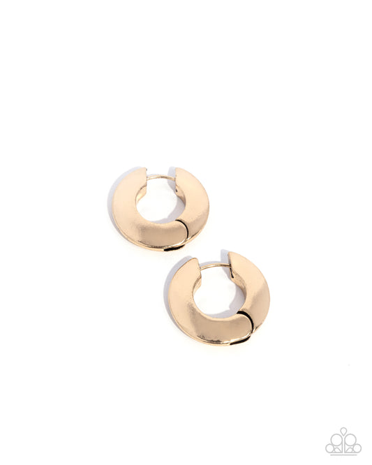 Intelligence Operation - Gold Hinge Hoop Earrings - Paparazzi Accessories