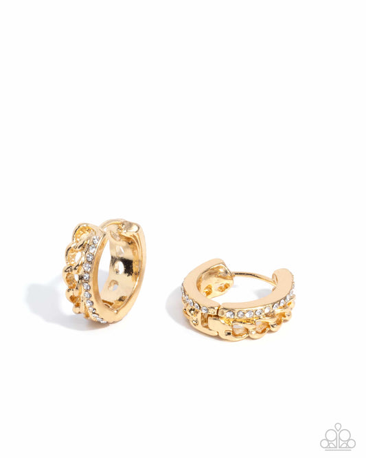 Lethal Layers - Gold Hinge Hoop Earrings - Paparazzi Accessories