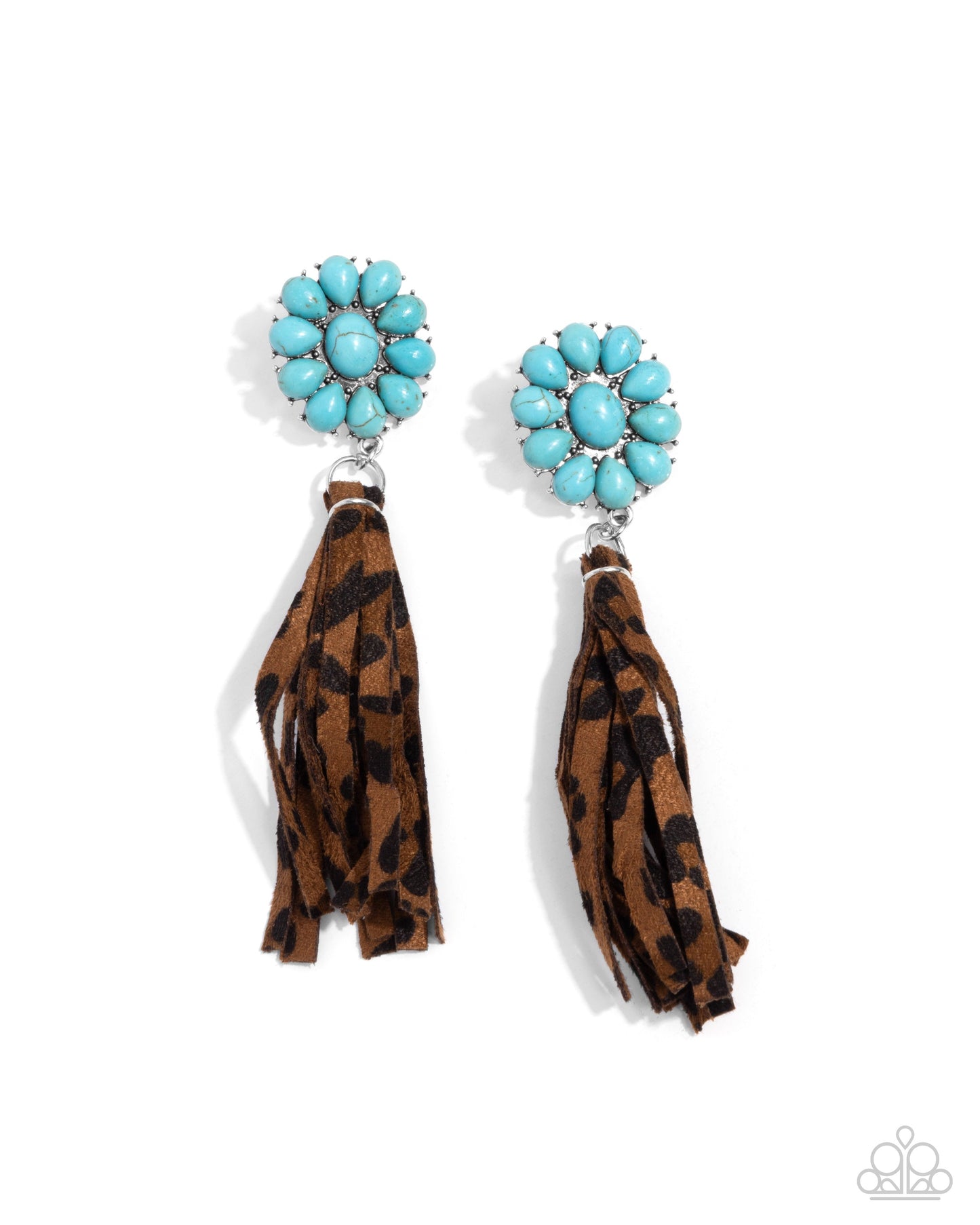 Hometown Hero - Blue Turquoise Crackle Stone Post Earrings - Paparazzi Accessories