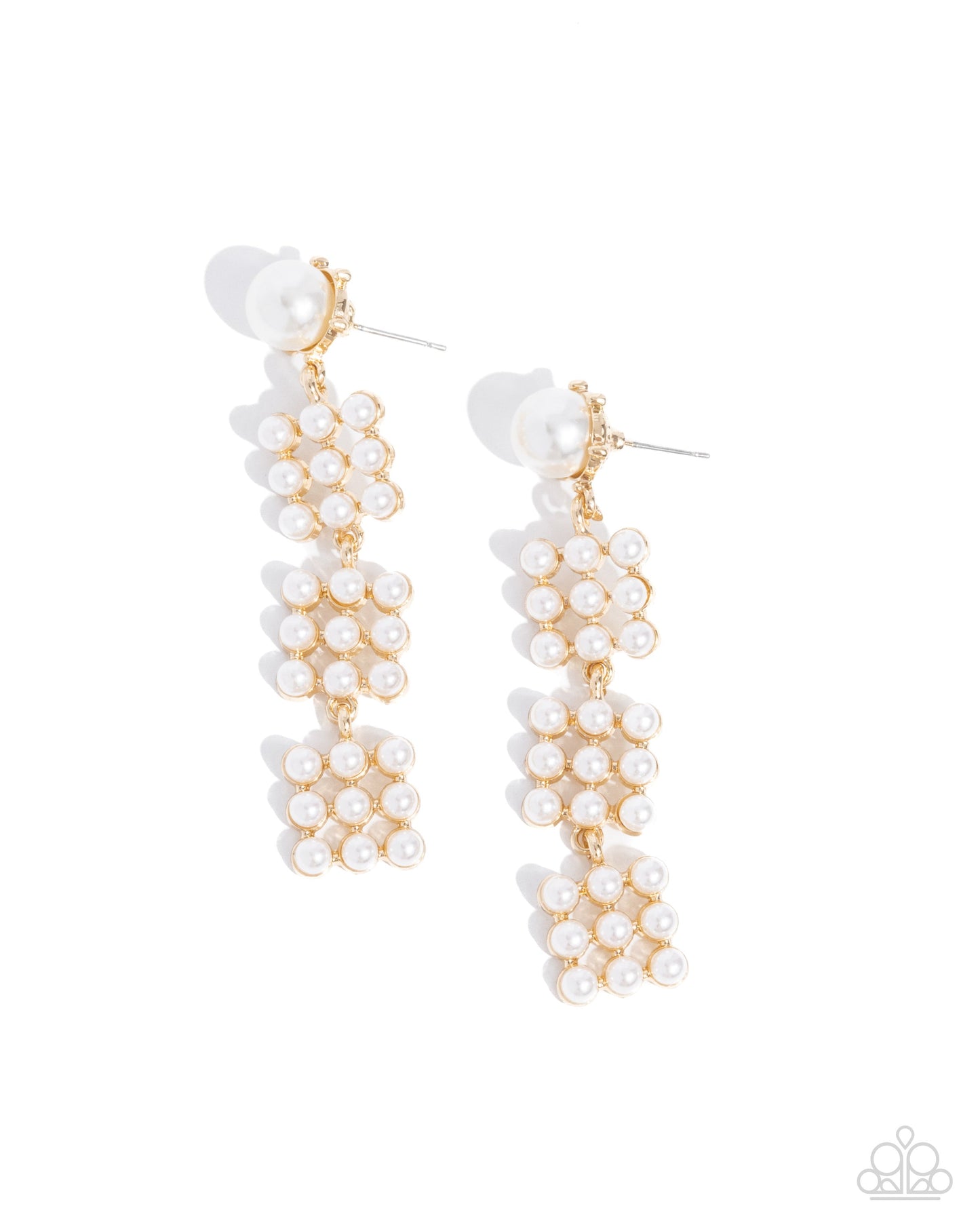 Pearl Pastime - Gold & White Pearl Post Earrings - Paparazzi Accessories