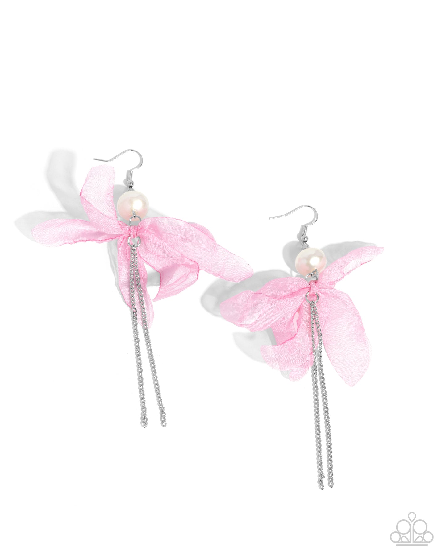 Ballerina Build - Pink Chiffon Fishhook Earrings - Paparazzi Accessories