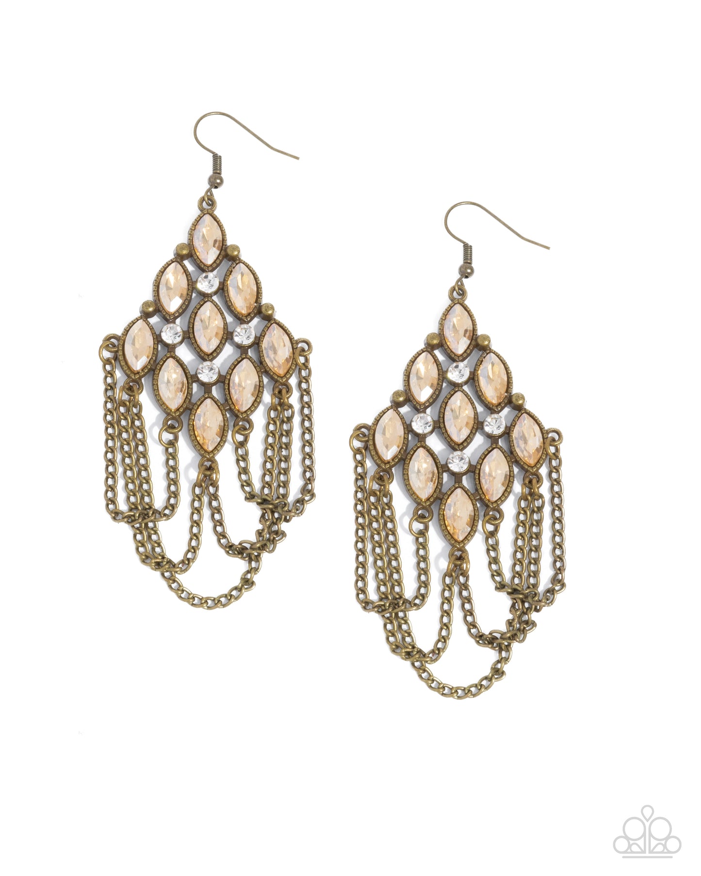 Trenchant Transformation - Brass Fishhook Earrings - Paparazzi Accessories
