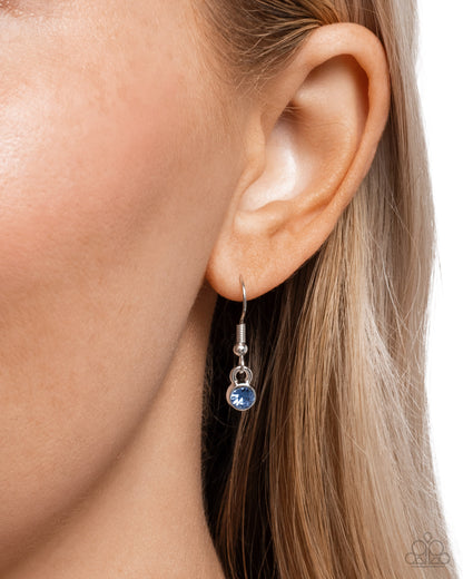 Compelling Circles - Blue Rhinestone & Enamel Silver Necklace - Paparazzi Accessories